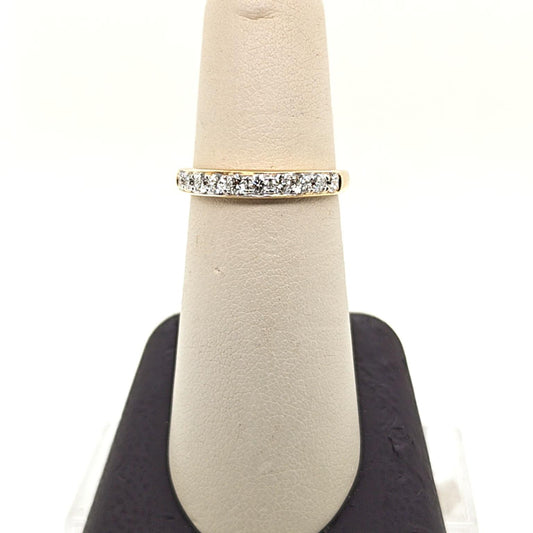 DIAMOND HALF ETERNITY BAND RING 0.60CTW YELLOW GOLD