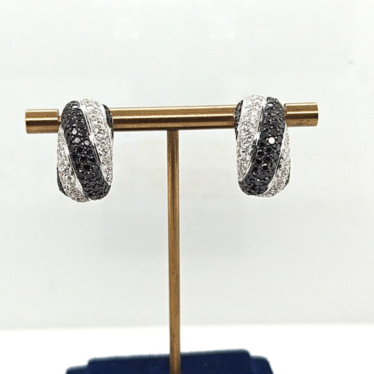 BLACK AND WHITE DIAMOND EARRINGS 2.2CTW WHITE GOLD