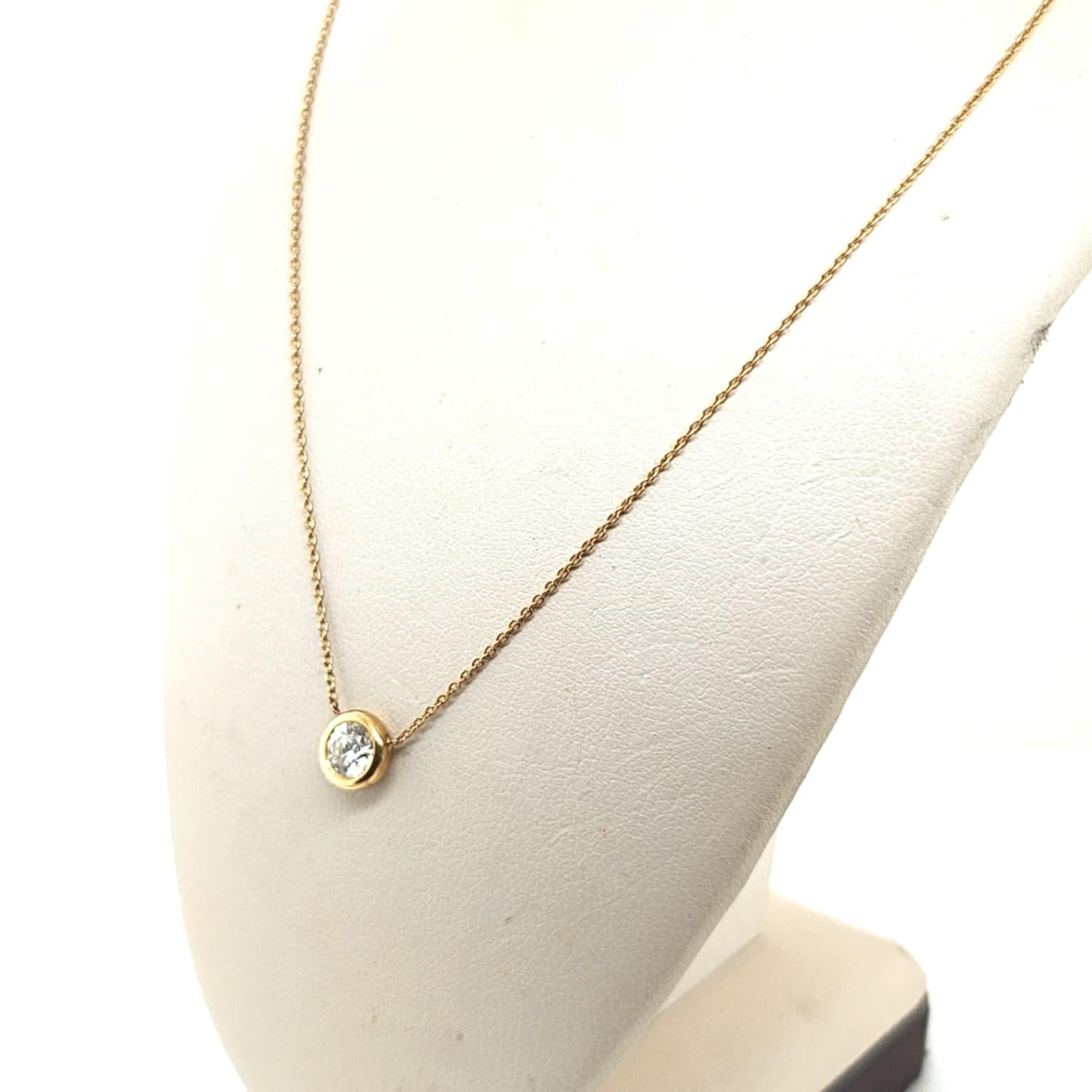 ROBERTO COIN DIAMOND SOLITAIRE 0.60CT PENDANTNECKLACE YELLOW GOLD