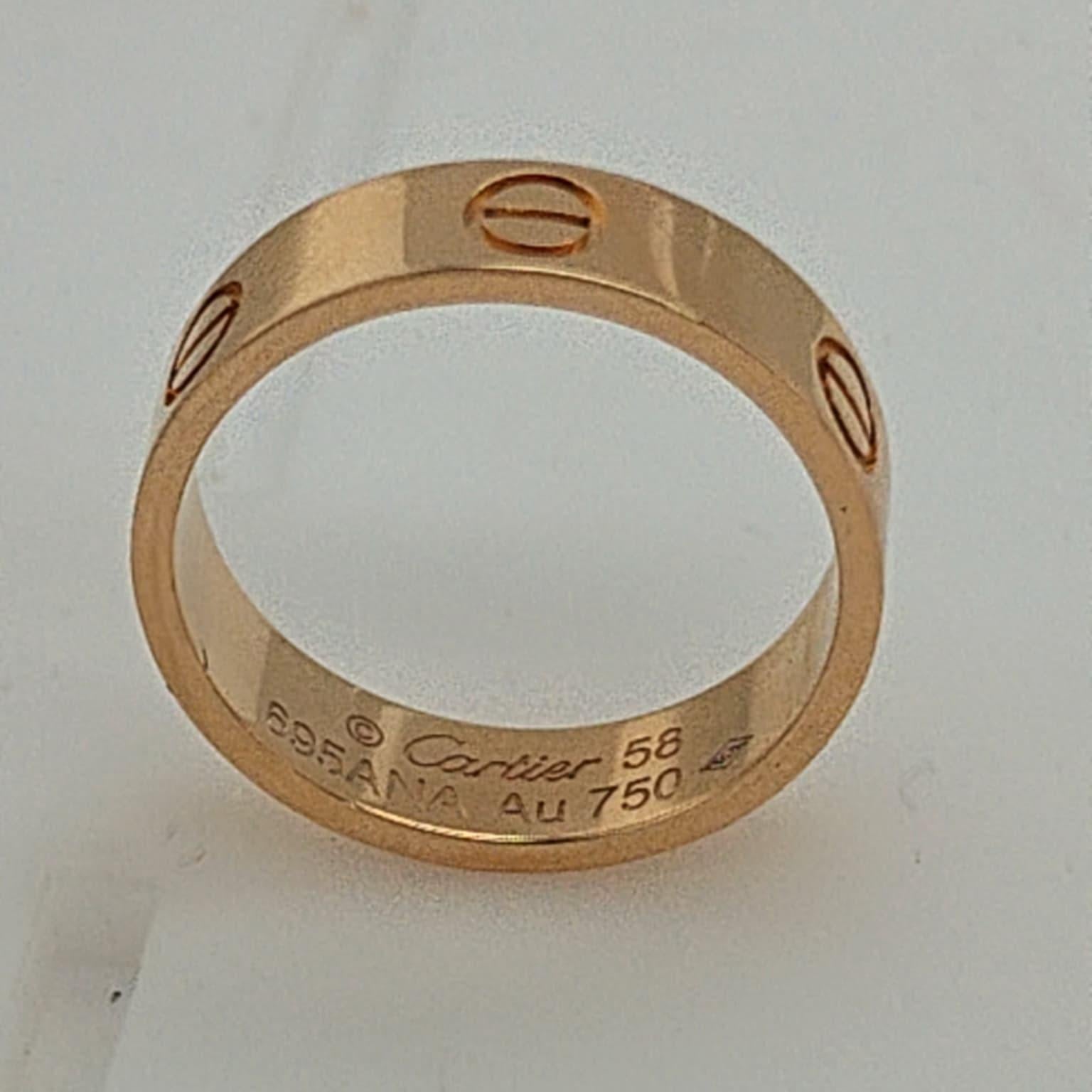 CARTIER LOVE BAND RING YELLOW GOLD SIZE 58 (8.5)