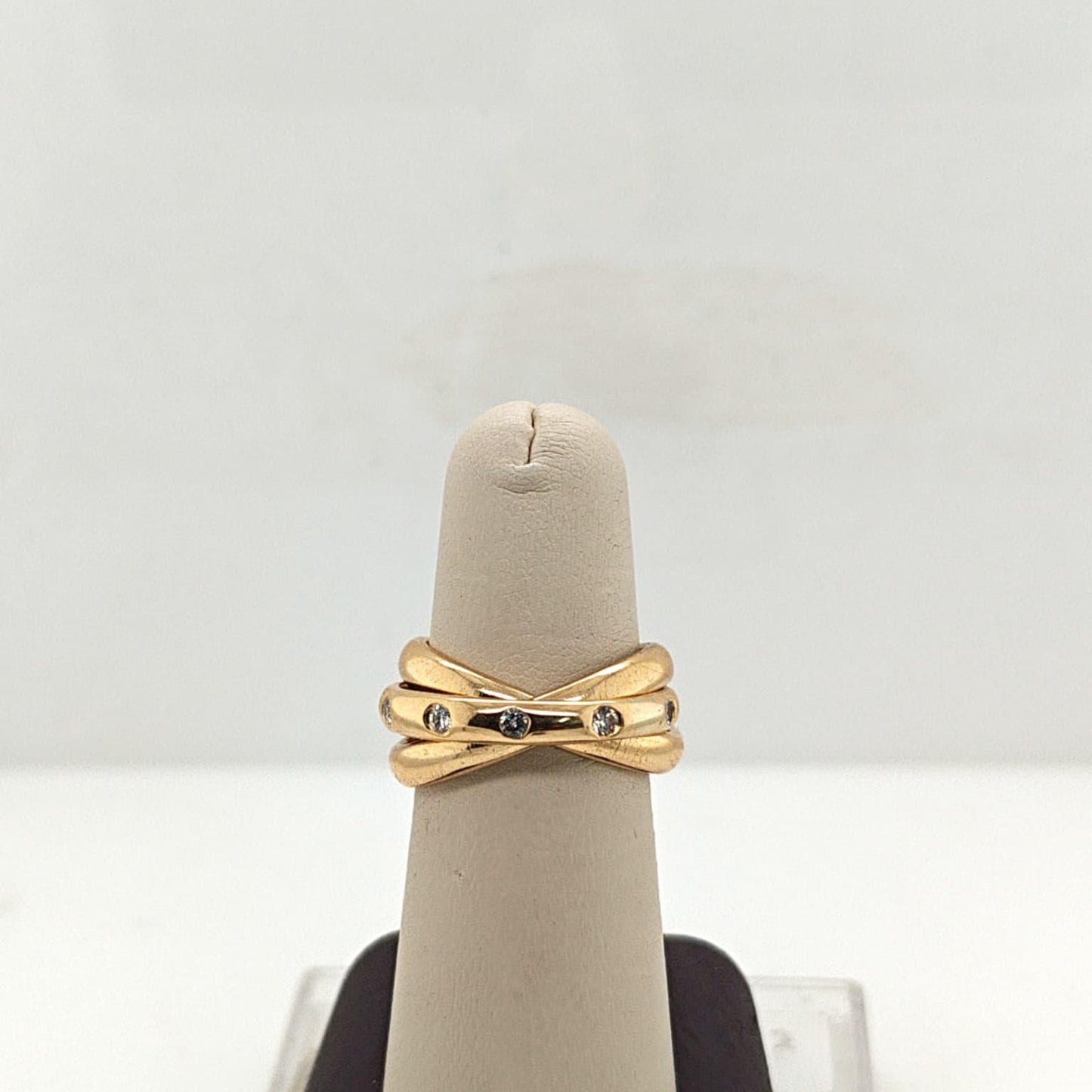 DIAMOND ROLLING THREE RING 0.60CTW YELLOW GOLD