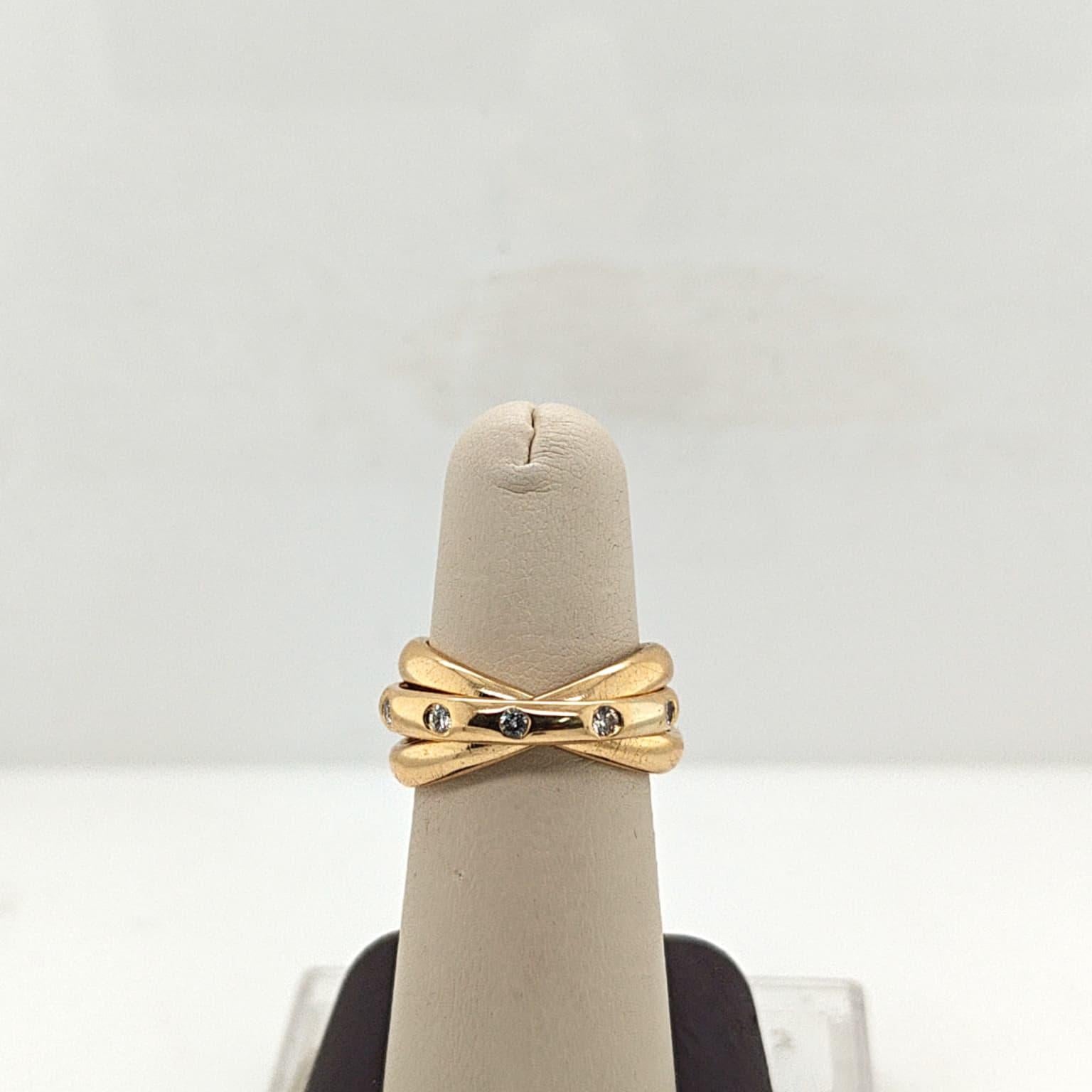 DIAMOND ROLLING THREE RING 0.60CTW YELLOW GOLD