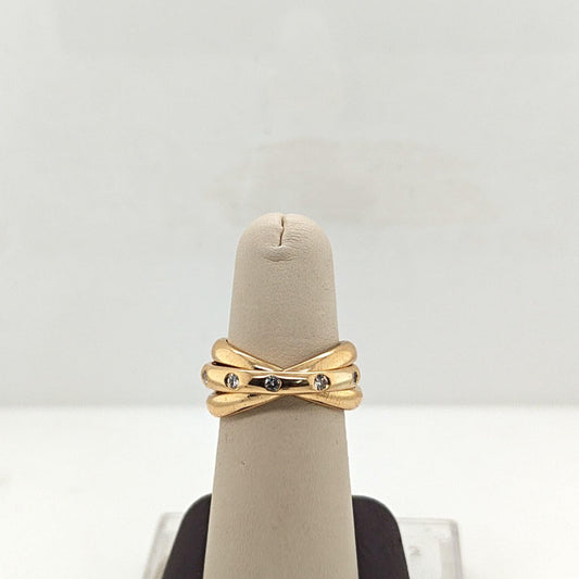 DIAMOND ROLLING THREE RING 0.60CTW YELLOW GOLD