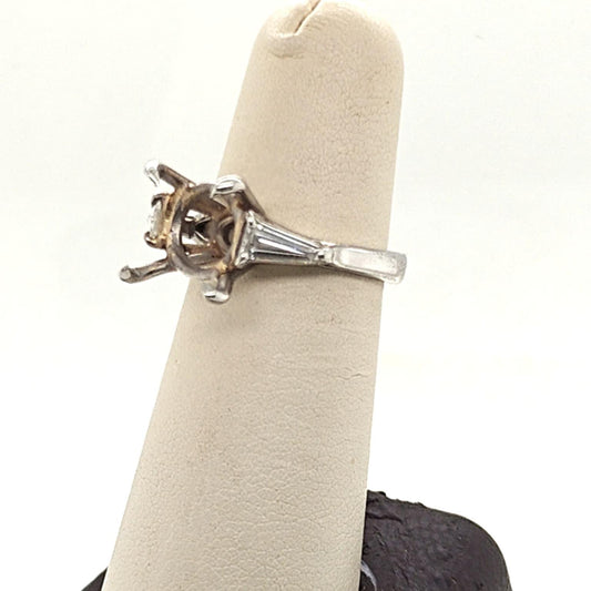 PLATINUM HANDMADE SEMI MOUNT FOR 5CT ROUND DIAMOND 0.42CTW
