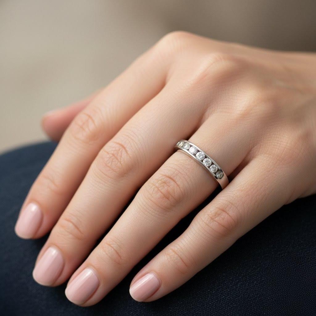 DIAMOND WEDDING BAND RING 0.27CTW WHITE GOLD