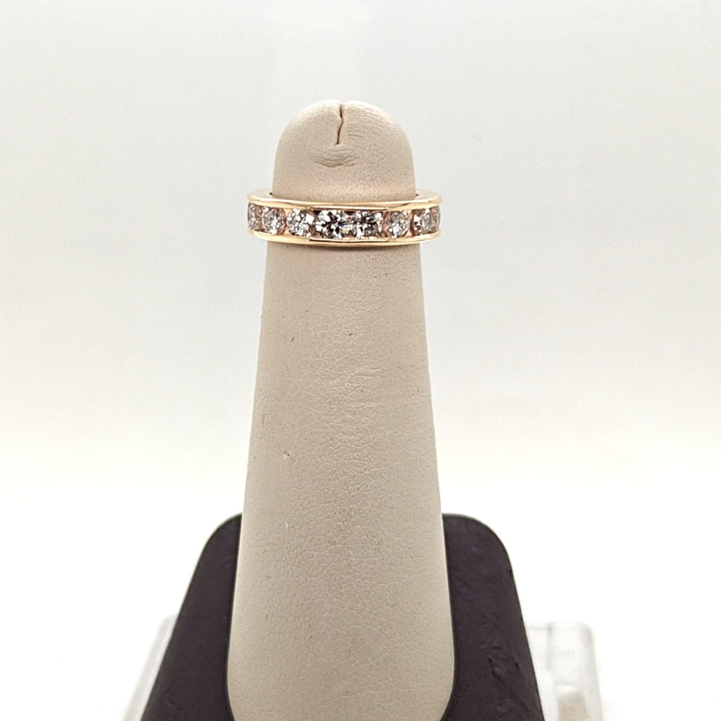 DIAMOND ETERNITY BAND RING 2CT YELLOW GOLD