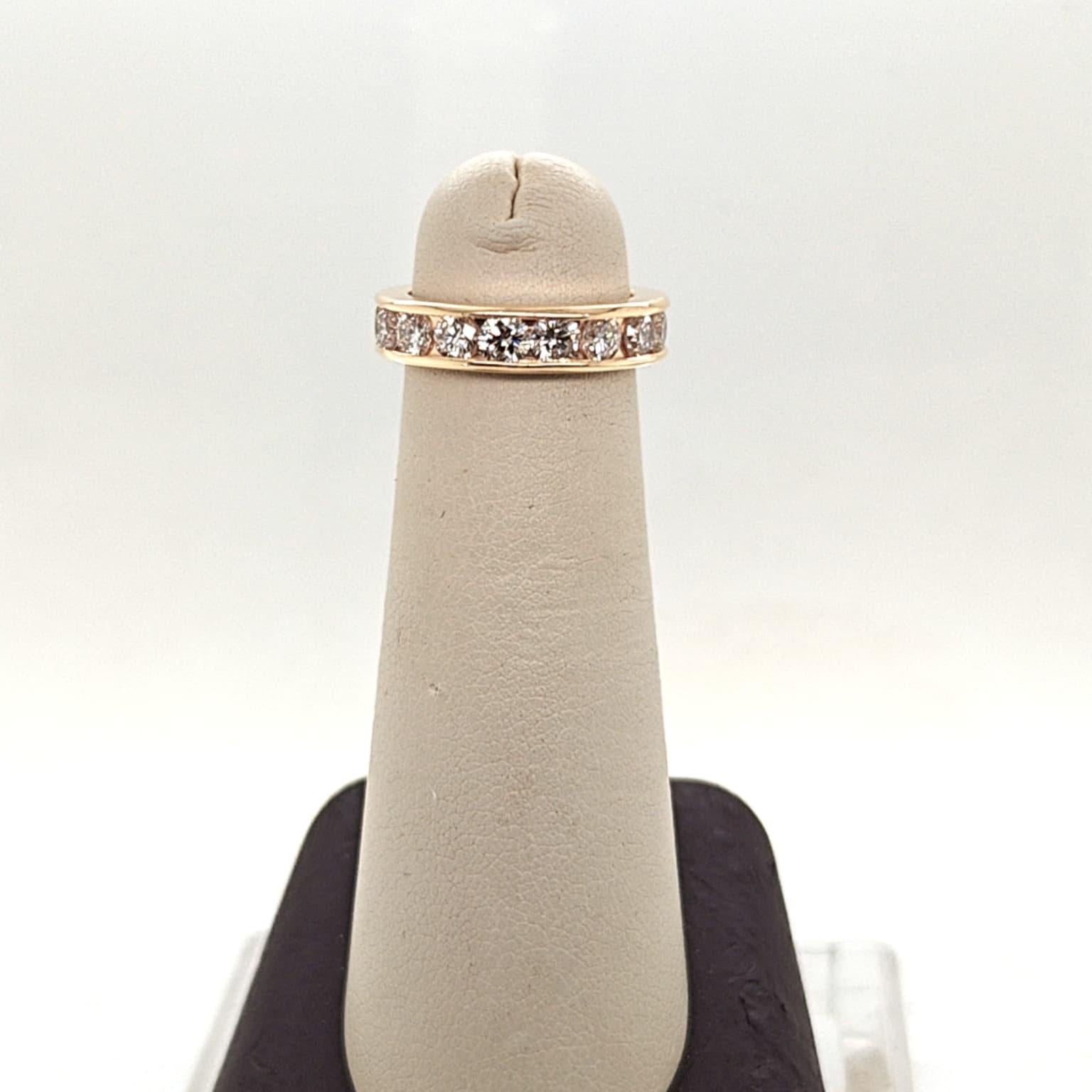 DIAMOND ETERNITY BAND RING 2CT YELLOW GOLD