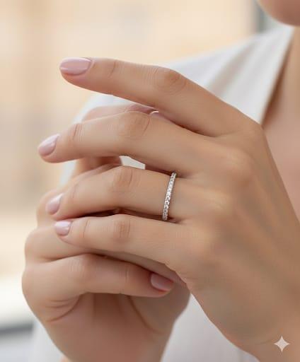 DIAMOND HALF ETERNITY BAND RING 0.36CTW WHITE GOLD