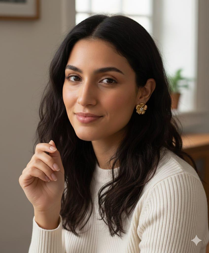 FLOWER EARRINGS WITH DIAMONDS YELLOW GOLD