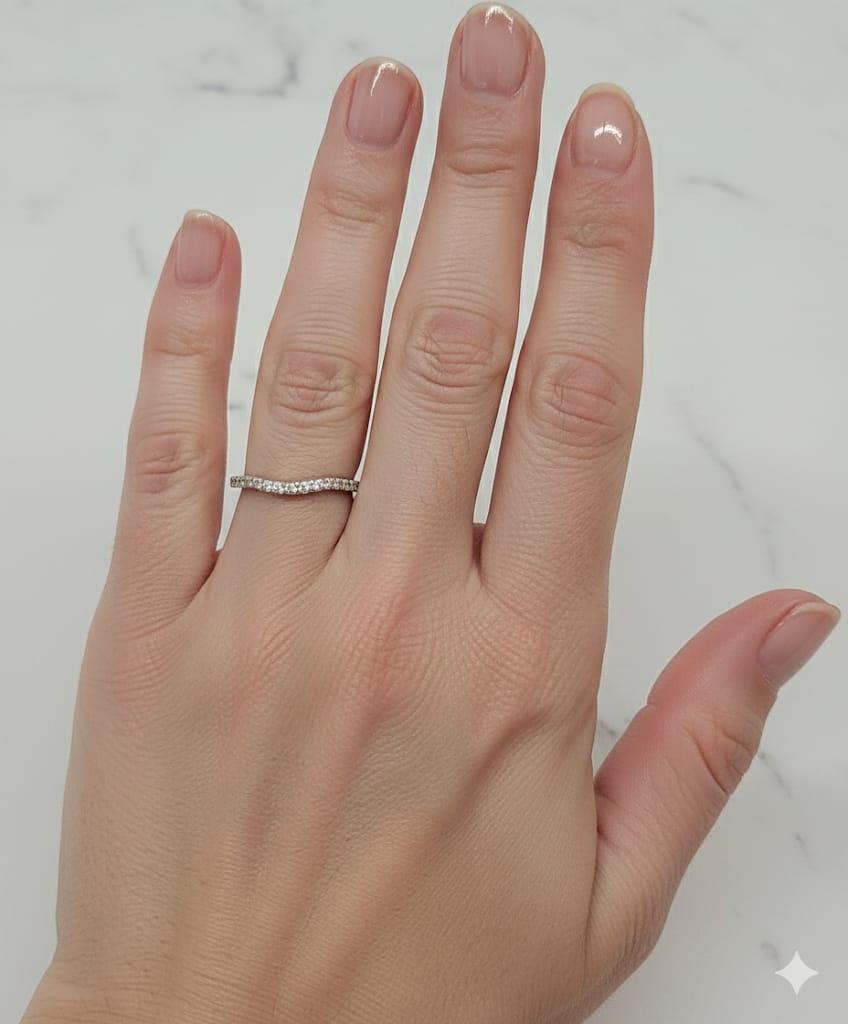 DIAMOND CURVED BAND RING 0.55CTW WHITE GOLD
