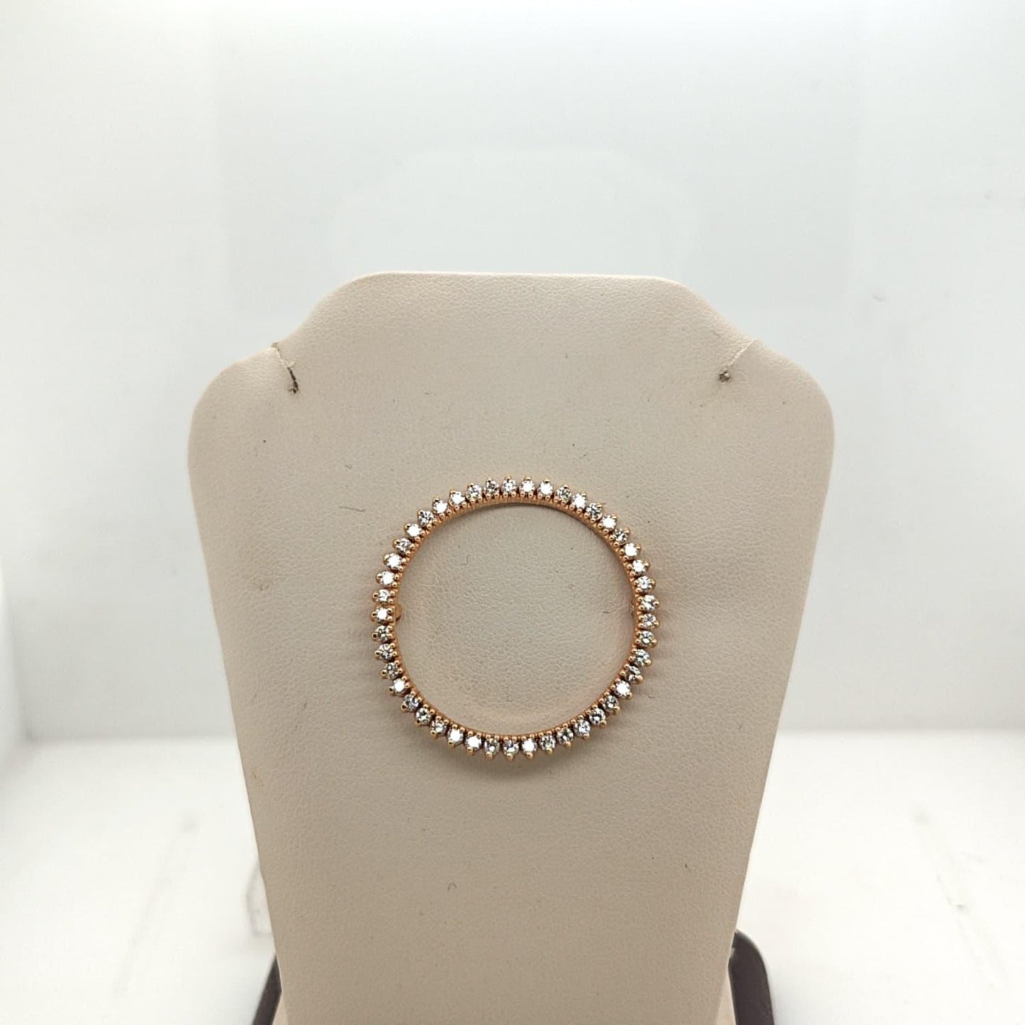 DIAMOND CIRCLE PIN BROOCH 1.35CTW YELLOW GOLD