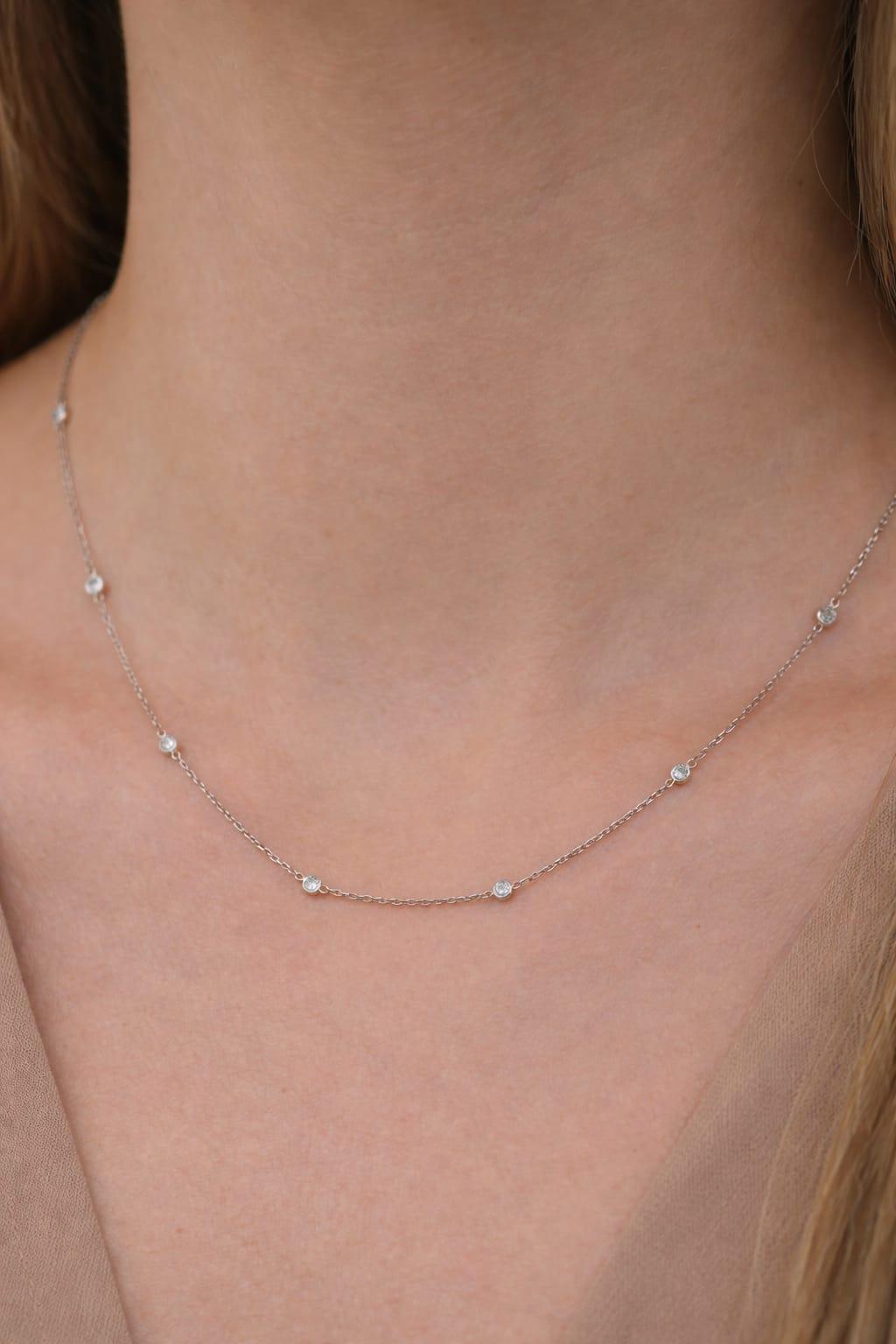 DIAMOND BY THE YARD CHAIN NECKLACE 0.25CTW WHITE GOLD