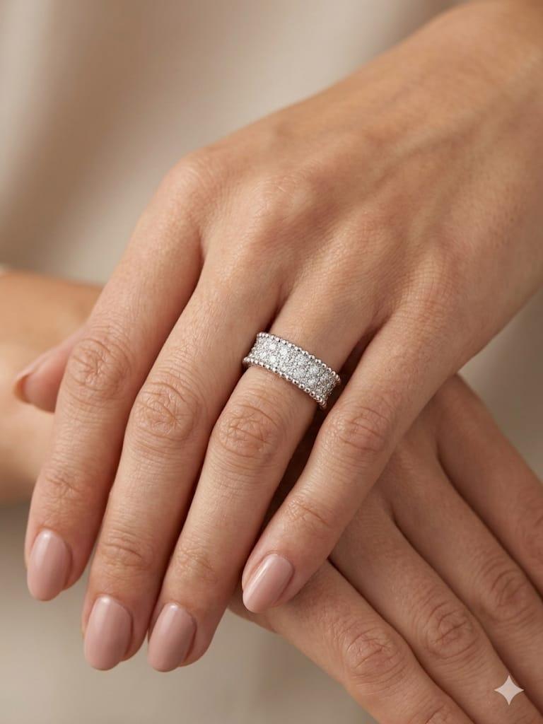 DIAMOND PAVE BAND RING 1.35CTW WHITE GOLD