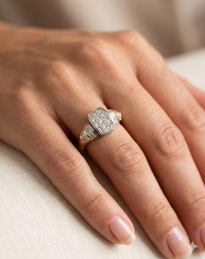 DIAMOND INVISIBLE SET RING 2.05CTW YELLOW GOLD