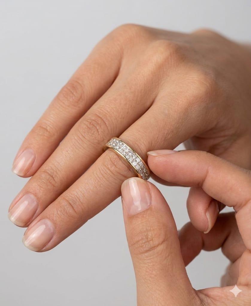 DIAMOND ETERNITY BAND RING INVISIBLE SET 2.15CTW YELLOW GOLD