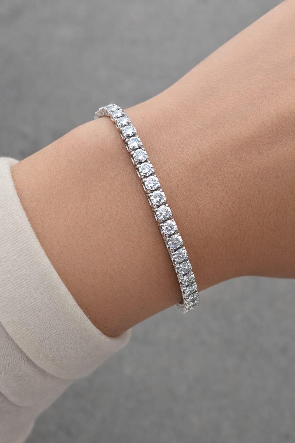 DIAMOND TENNIS BRACELET 6.44CTW WHITE GOLD