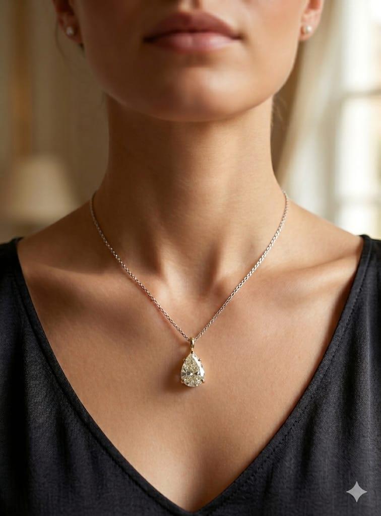 DIAMOND PENDANT NECKLACE 2.01CT PEAR SHAPED