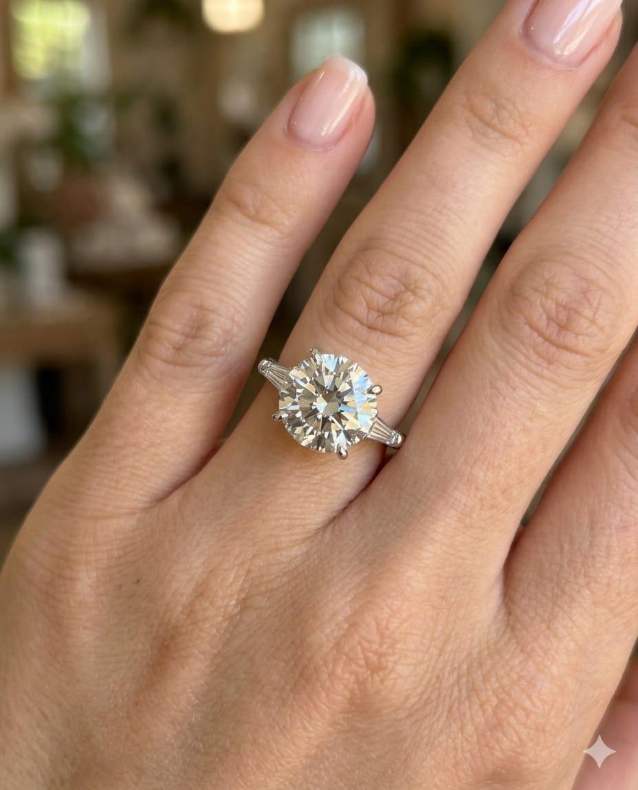 DIAMOND ENGAGEMENT RING 5.88CT GIA IN A HANDMADE PLATINUM SETTING