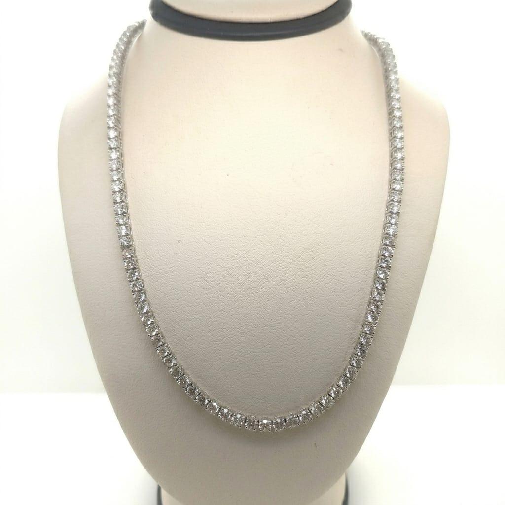 LAB DIAMOND TENNIS NECKLACE 11.9CTW WHITE GOLD