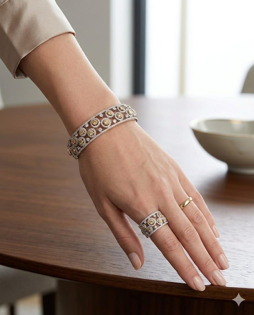 DIAMOND BANGLE BRACELET 3.6CTW WHITE GOLD