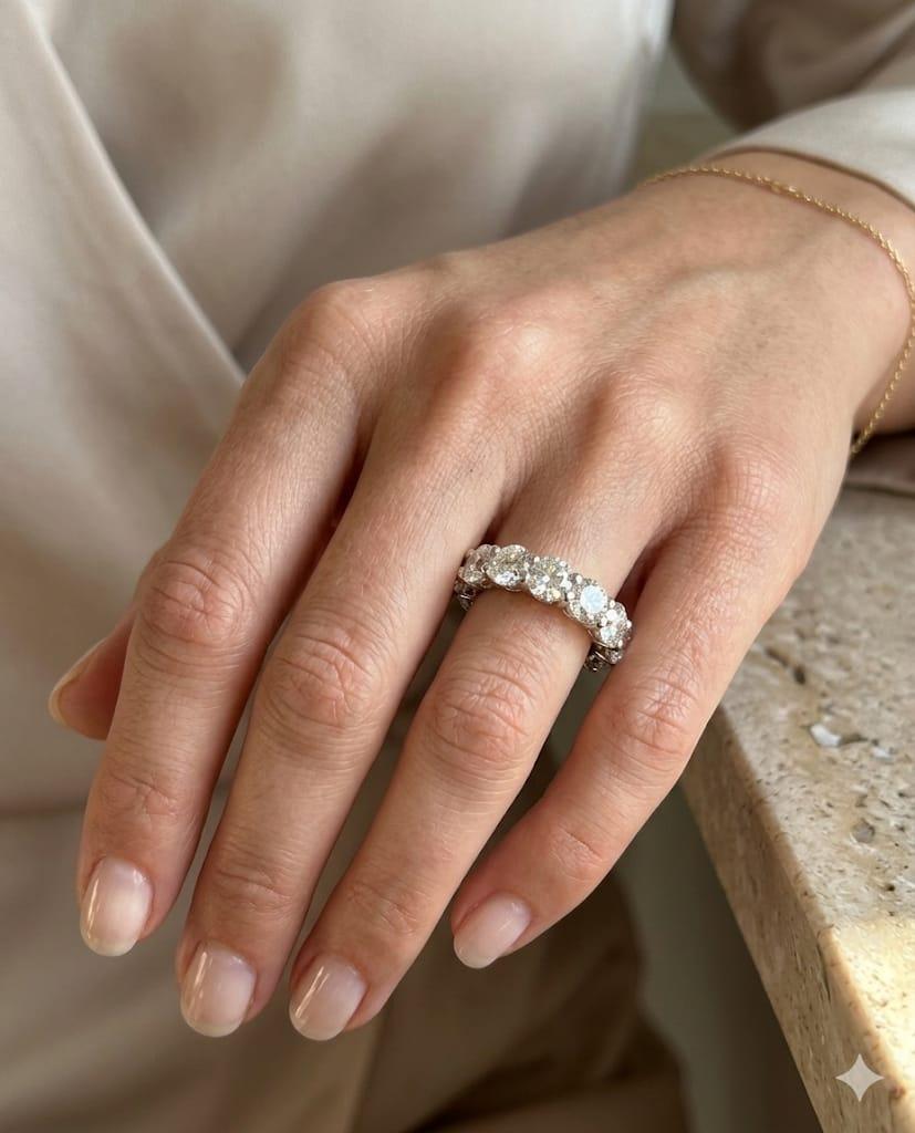 DIAMOND ETERNITY BAND RING 6.04CTW PLATINUM
