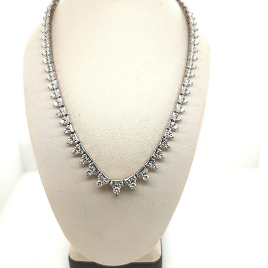 DIAMOND GRADUATED 9.48CTW DIAMOND NECKLACE WHITE GOLD