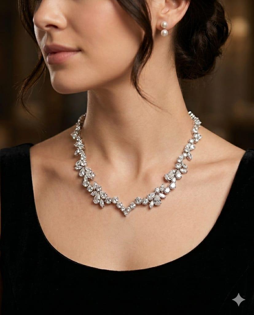 CUSTOM DIAMOND NECKLACE 16.52CTW REMOVABLE DROP PEAR DIAMOND PLATINUM AND GOLD