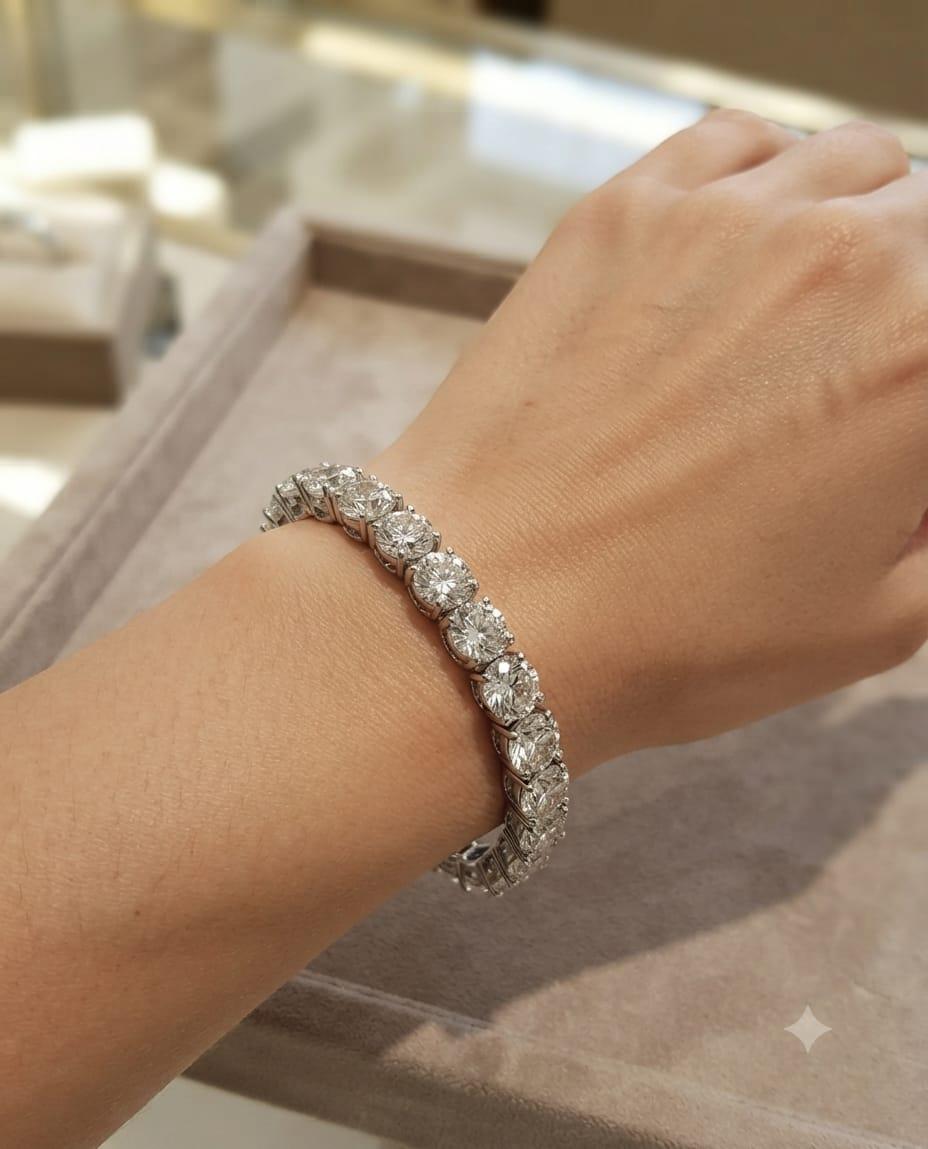 DIAMOND TENNIS BRACELET 22.34CT WHITE GOLD