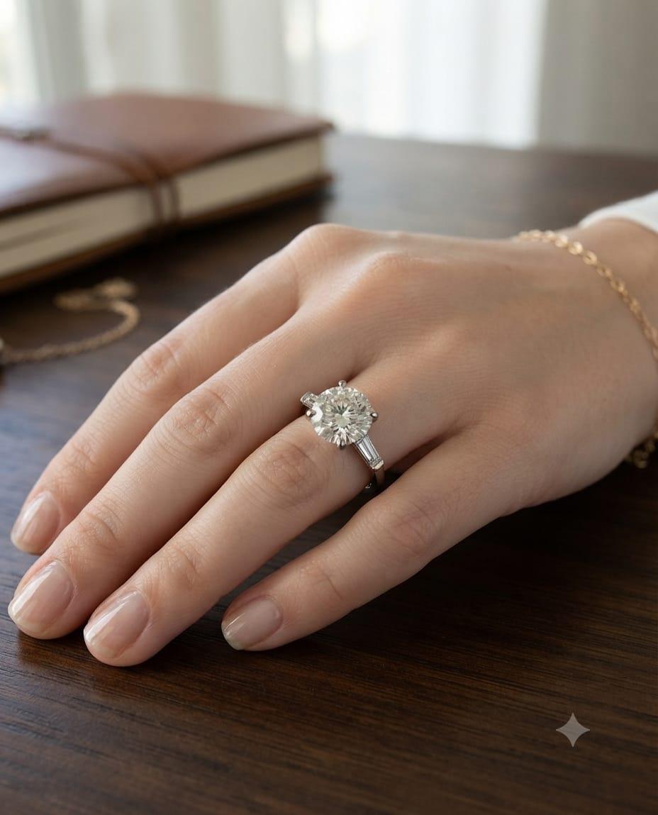 DIAMOND ENGAGEMENT RING 4.35CT PLATINUM