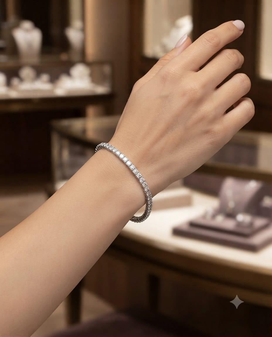 DIAMOND TENNIS BRACELET 3.01CTW WHITE GOLD
