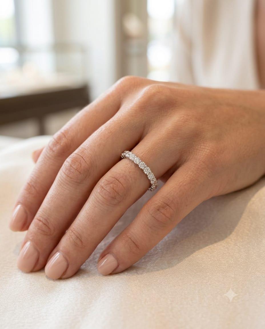 DIAMOND ETERNITY BAND RING 1.45CTW WHITE GOLD