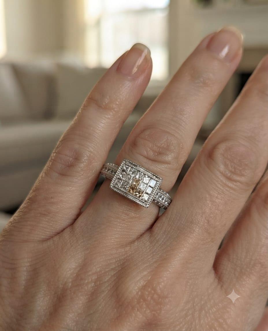 DIAMOND 1.03CTW INVISIBLE SET RING WHITE GOLD