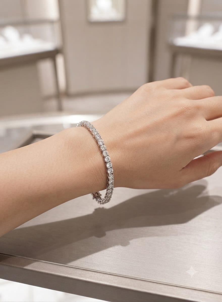 DIAMOND TENNIS BRACELET 10.18CTW WHITE GOLD