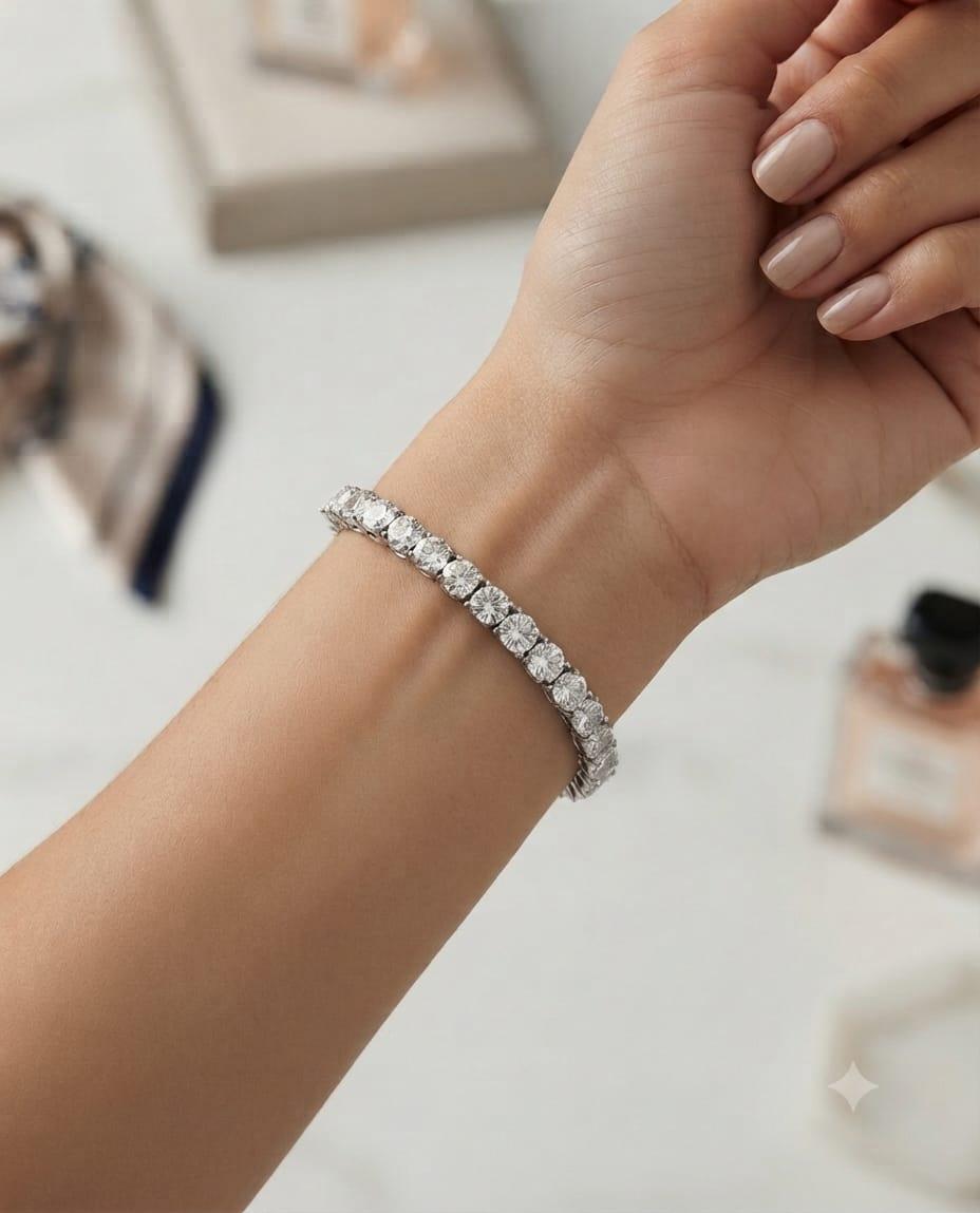 DIAMOND TENNIS BRACELET 10.38CTW WHITE GOLD