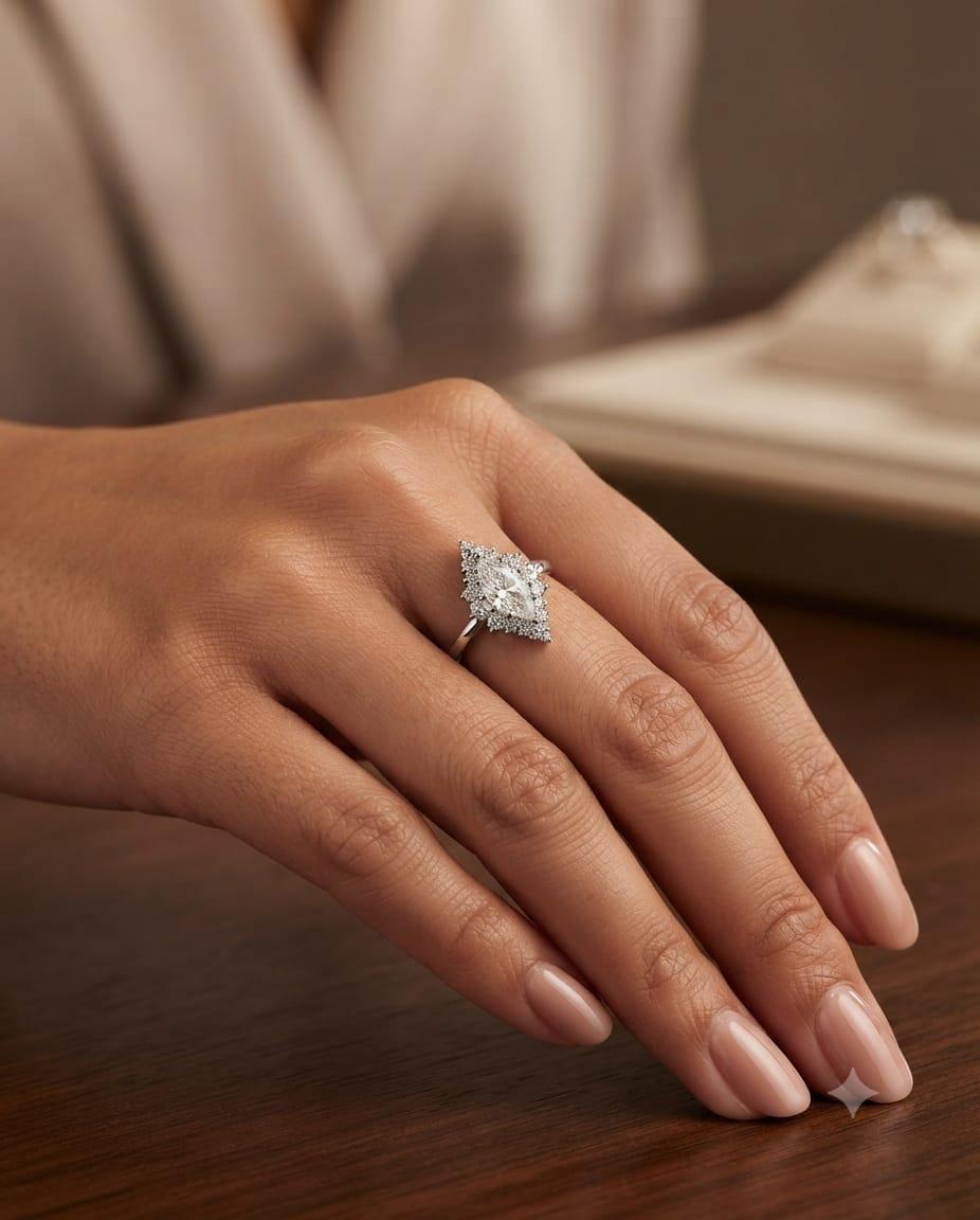 DIAMOND MARQUISE 0.75CT RING WHITE GOLD