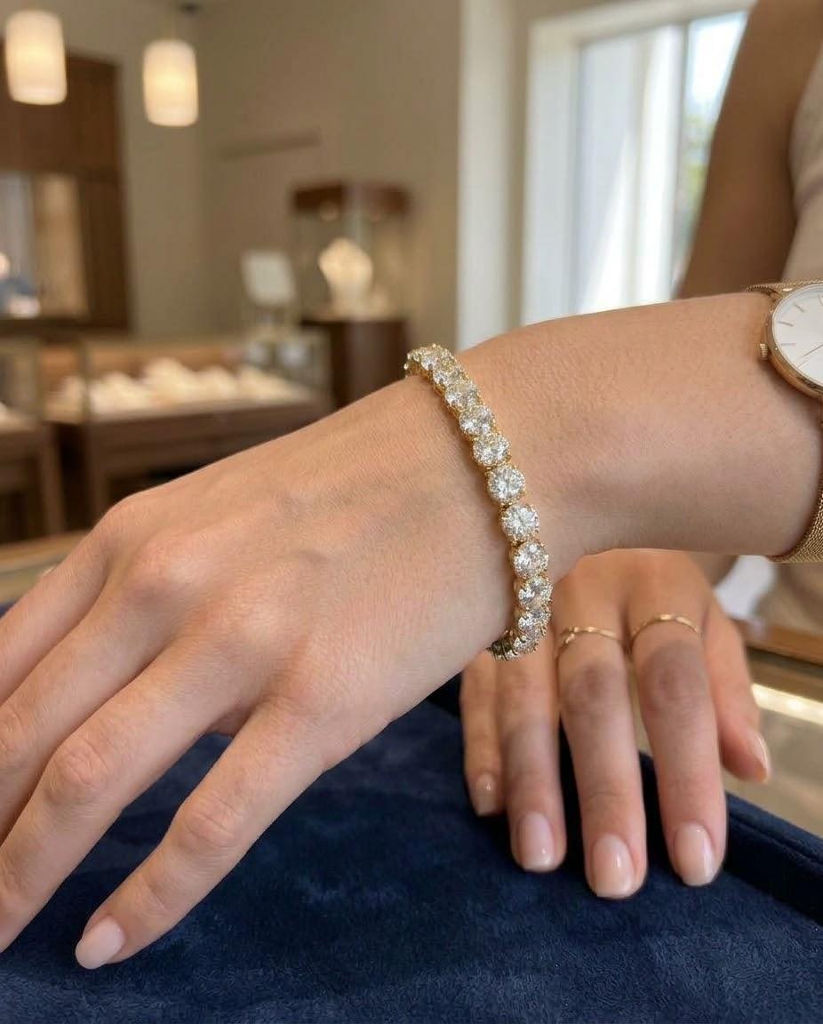 DIAMOND TENNIS BRACELET 6.55CTW YELLOW GOLD