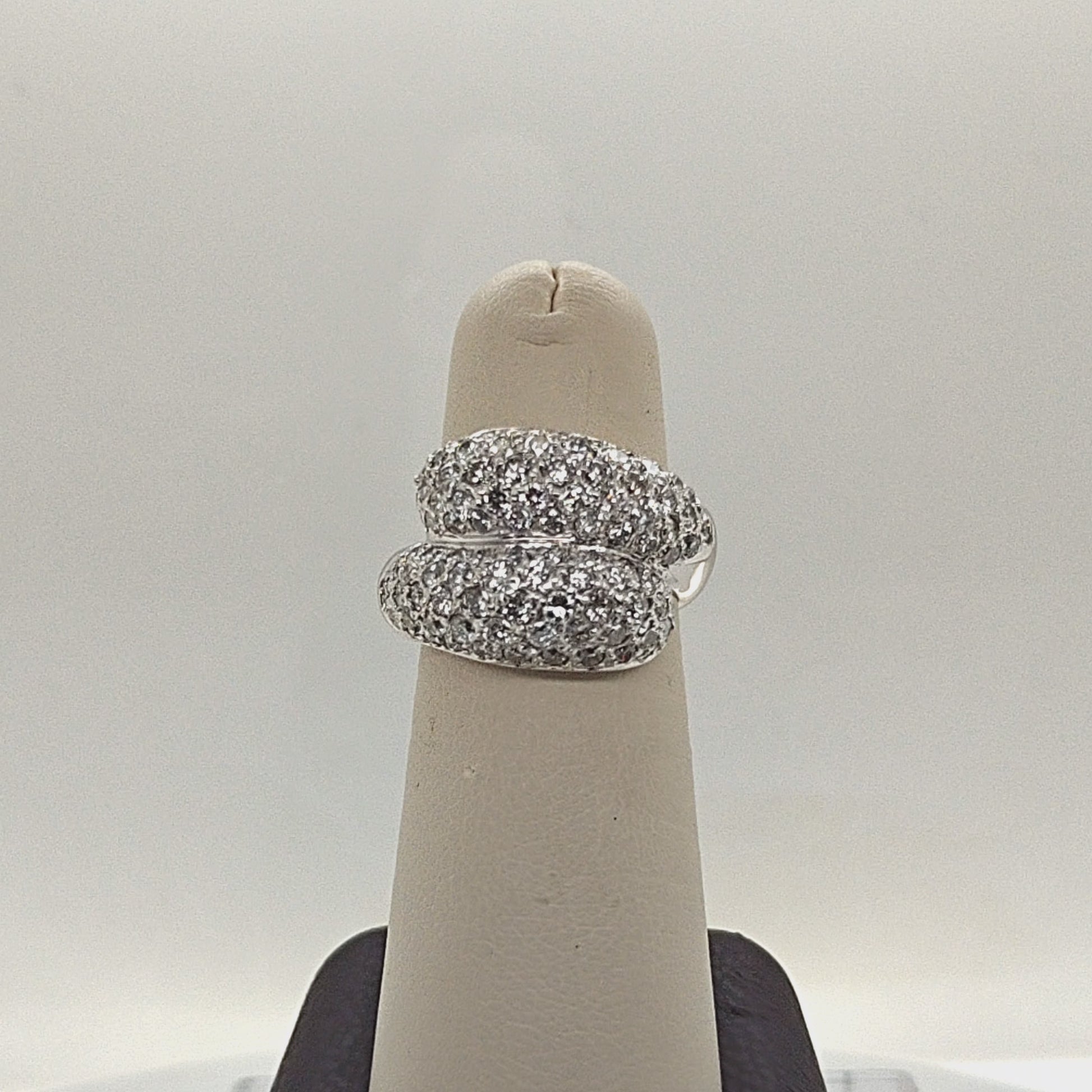 DIAMOND PAVE SPIRAL RING 2.0CT WHITE GOLD