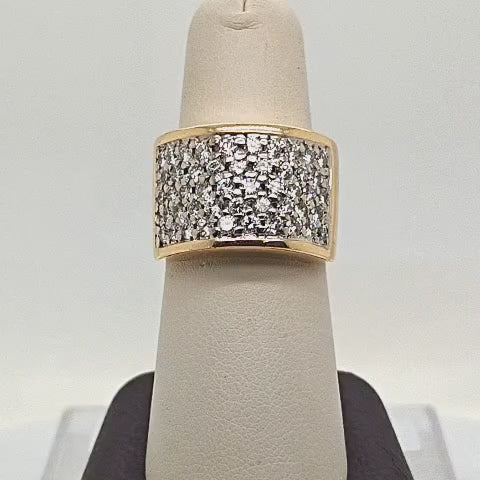 DIAMOND BAND RING WIDE 2.05CT YELLOW GOLD