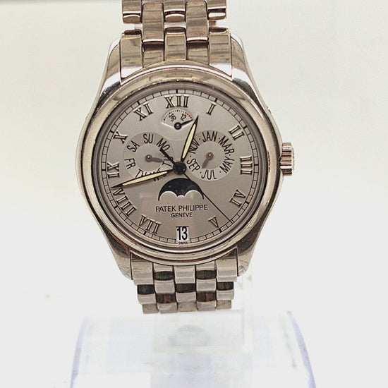 PATEK PHILIPPE ANNUAL CALENDAR MOON WATCH WHITE GOLD