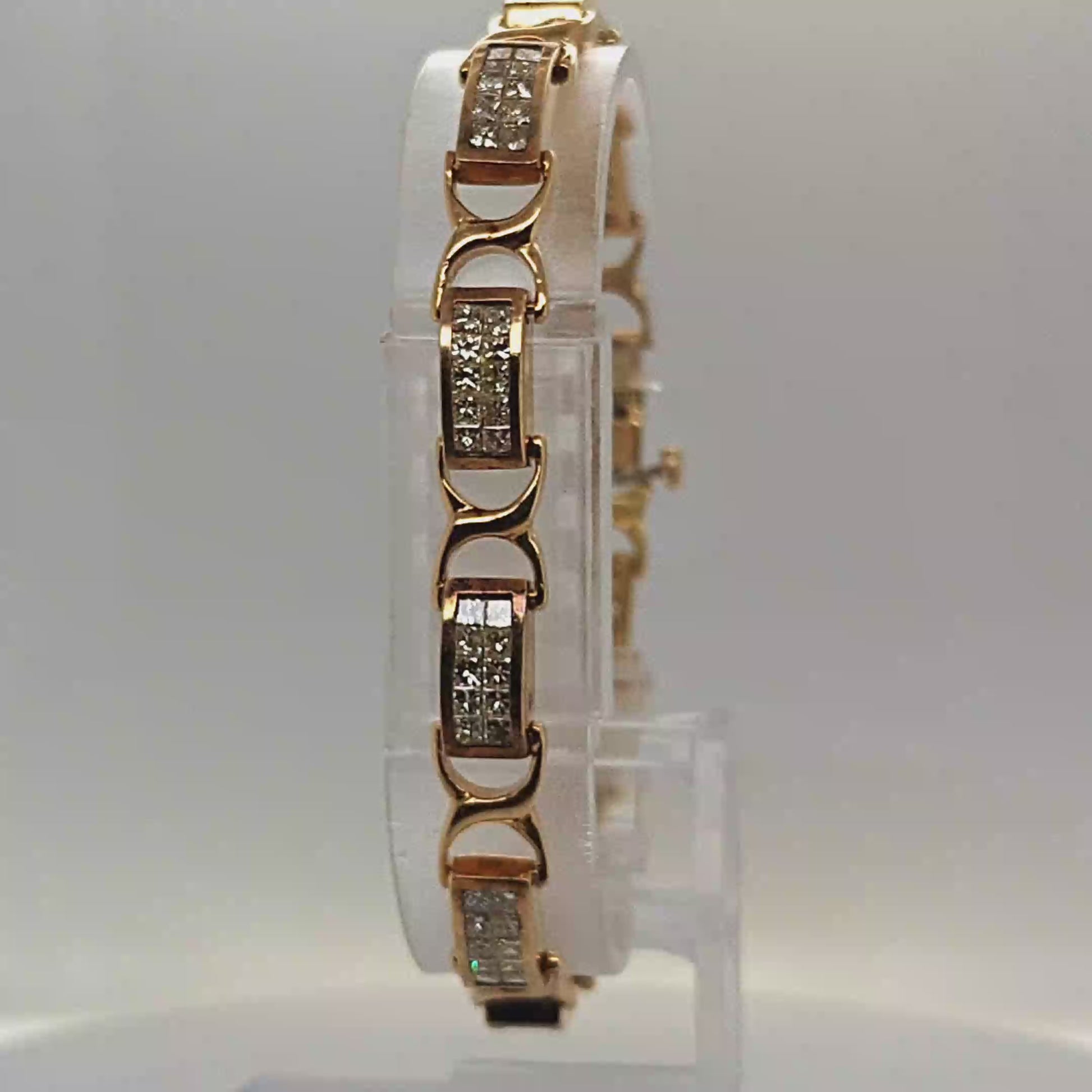 DIAMOND BRACELET 18KT YELLOW GOLD INVISIBLE SET DIAMONDS