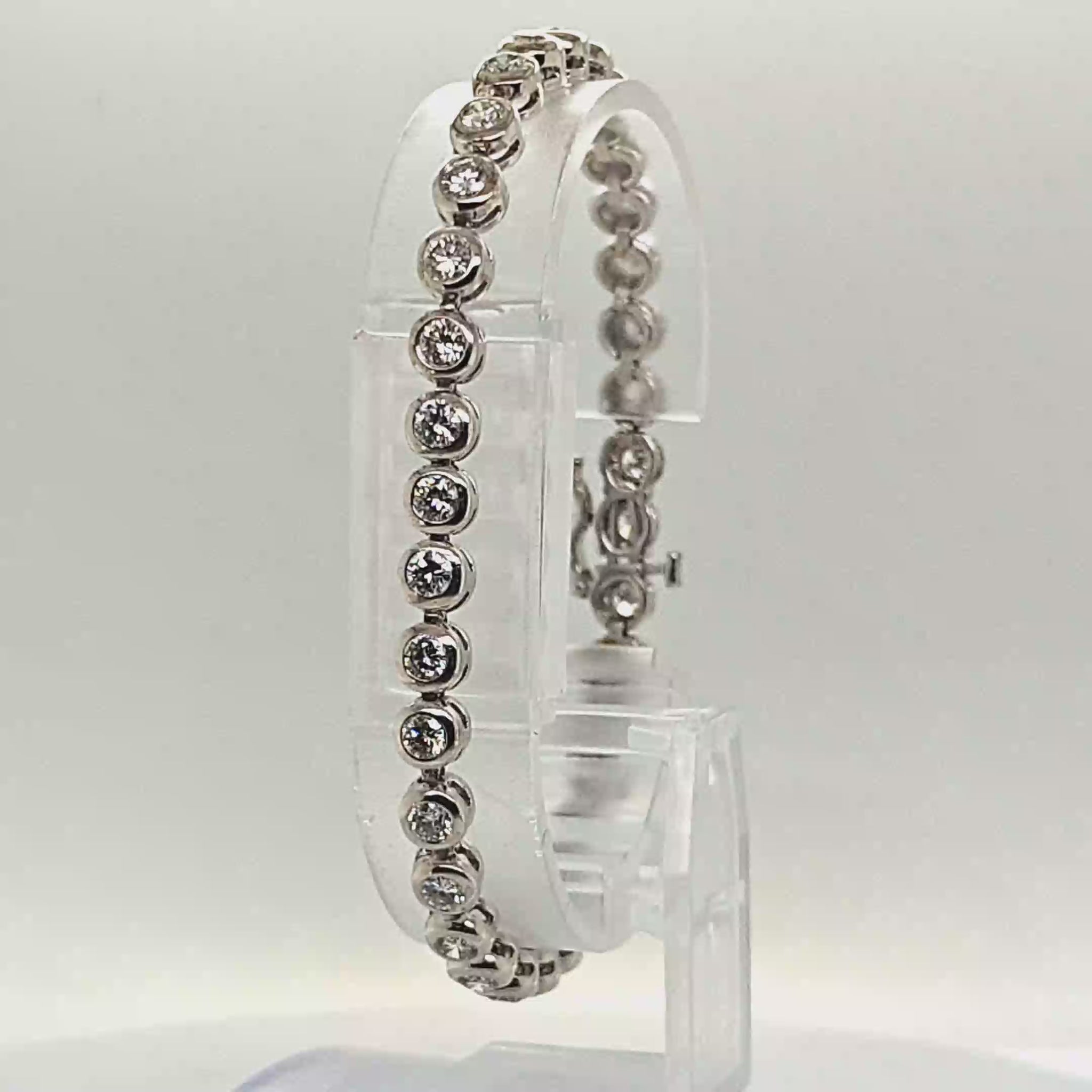 DIAMOND TENNIS BRACELET BEZEL SET 3.81CT WHITE GOLD