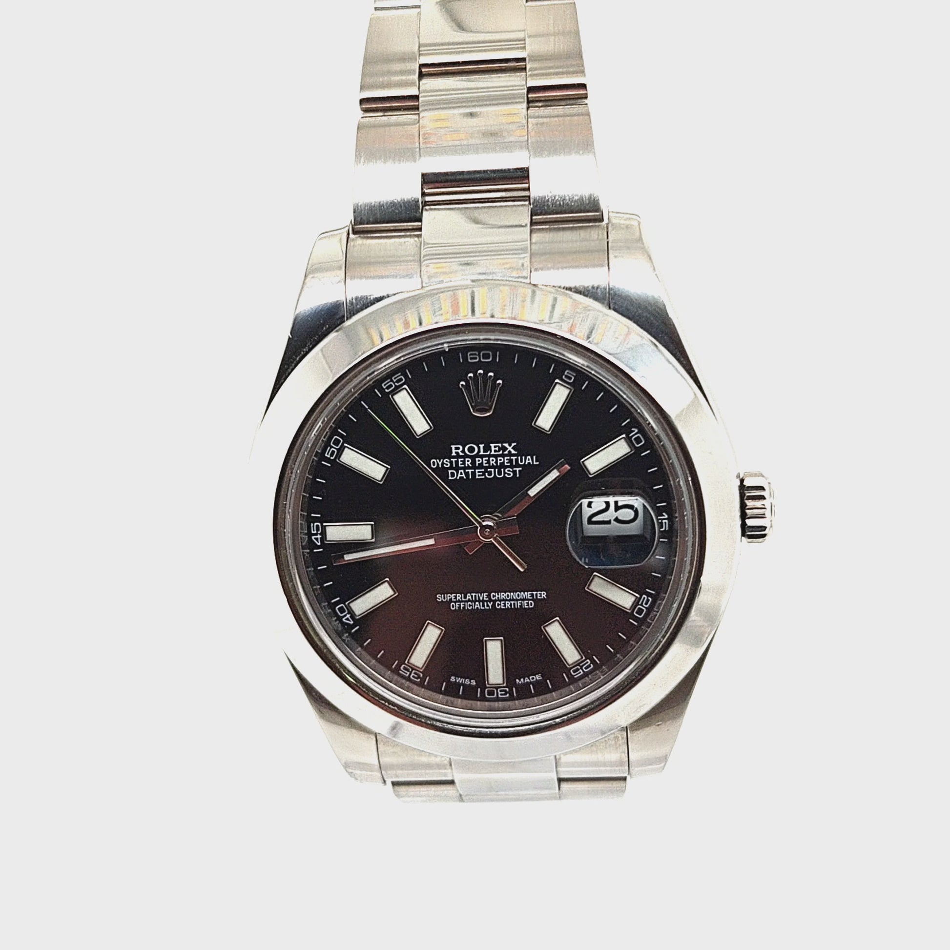 ROLEX DATEJUST 41MM STEEL OYSTER BLACK DIAL