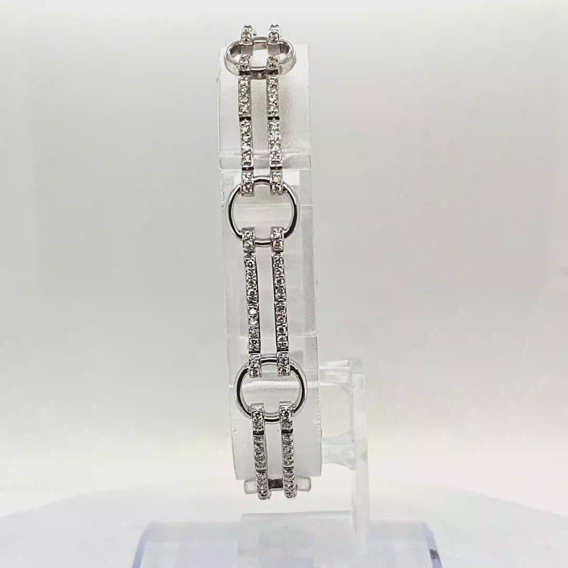 DIAMOND BRACELET TWO ROWS 1.37CT WHITE GOLD