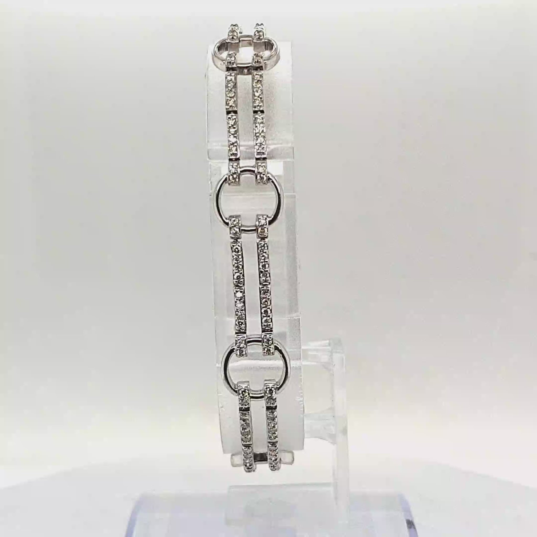 DIAMOND BRACELET TWO ROWS 1.37CT WHITE GOLD