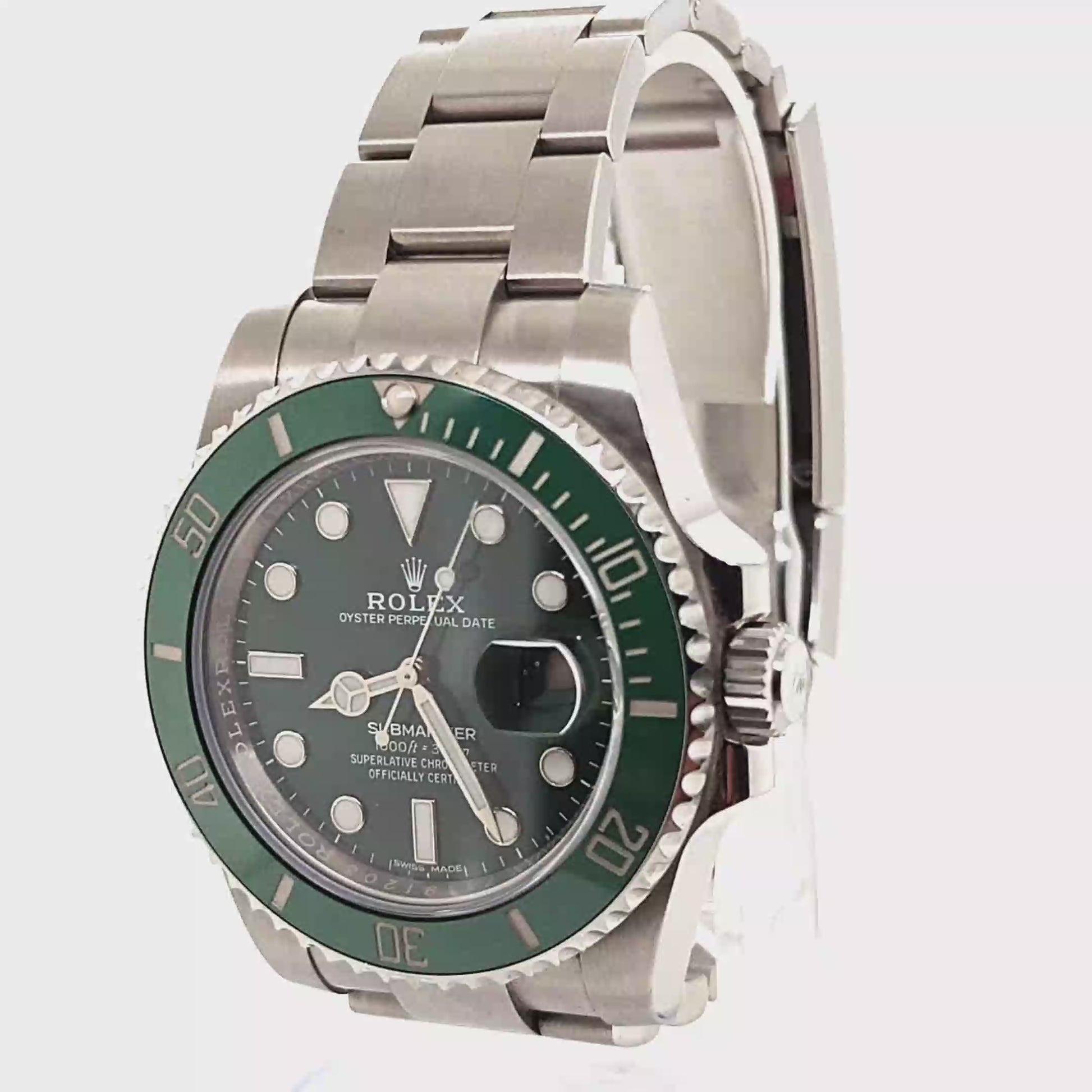 ROLEX SUBMARINER STEEL GREEN HULK WATCH