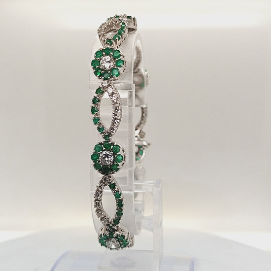 EMERALD AND DIAMOND BRACELET WHITE GOLD