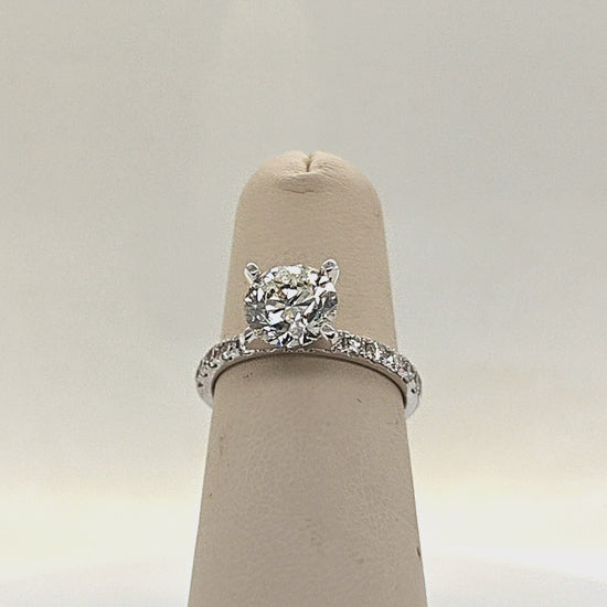 DIAMOND ENGAGEMENT RING 2.01CT GIA J-SI2 WHITE GOLD