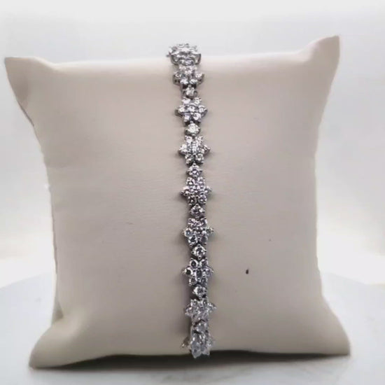 DIAMOND CLUSTER BRACELET PLATINUM 6.02CTW