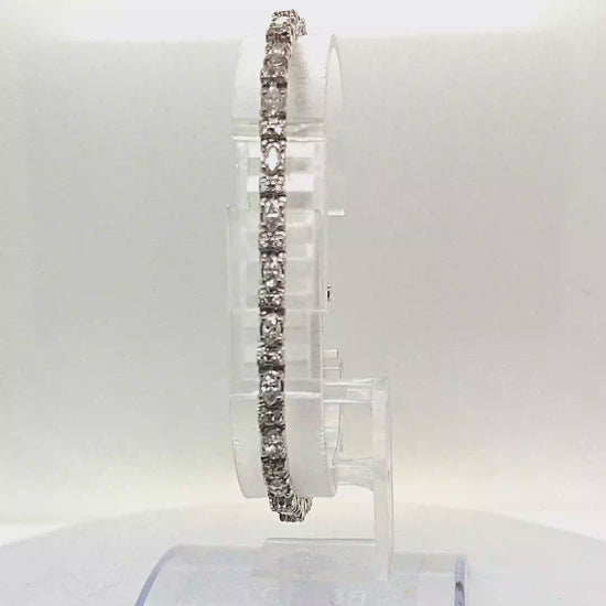 DIAMOND TENNIS BRACELET 3.65CT MARQUISE AND ROUND WHITE GOLD
