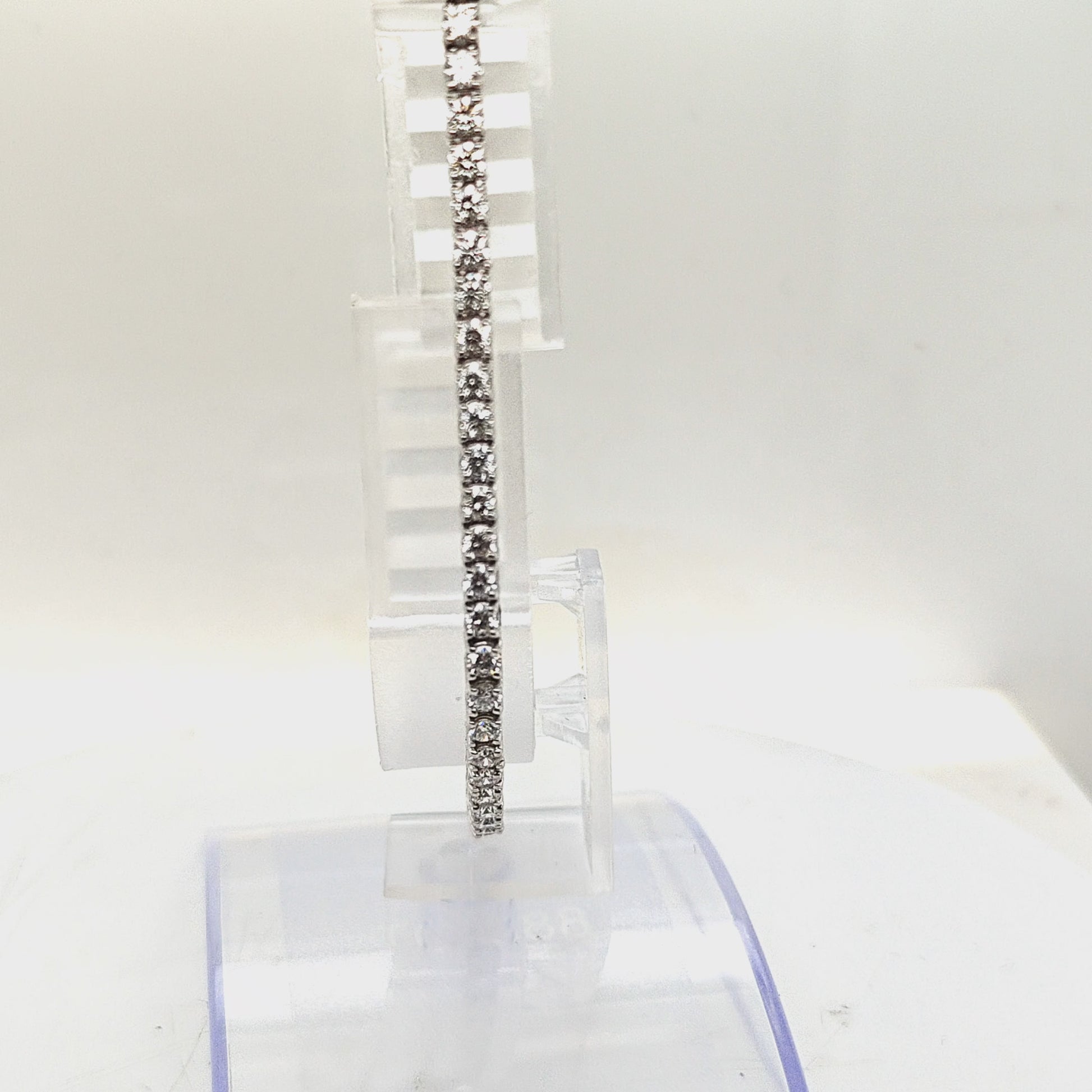 DIAMOND TENNIS ANKLET 6.45CT WHITE GOLD